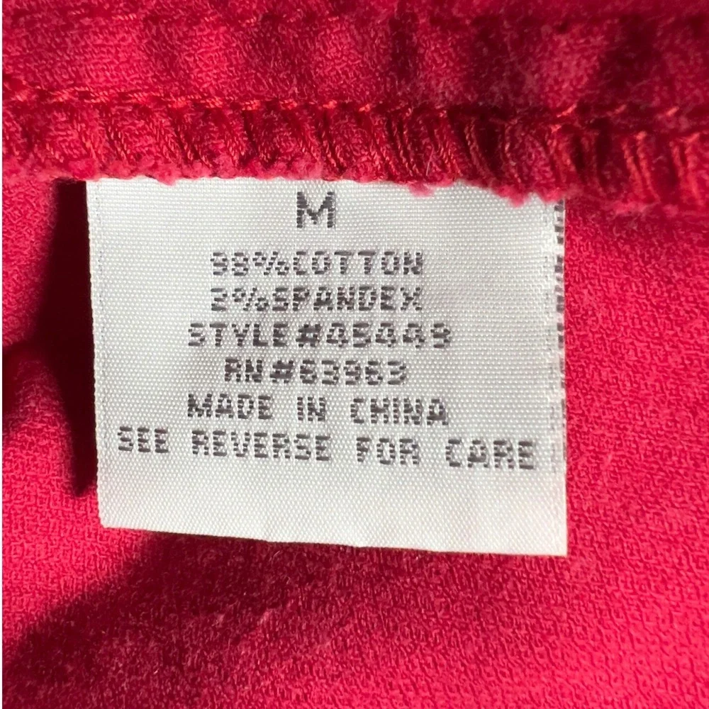 Dressbarn Womens Bright Red Fine Wale Corduroy Jacket Button Up Blazer Stretch M